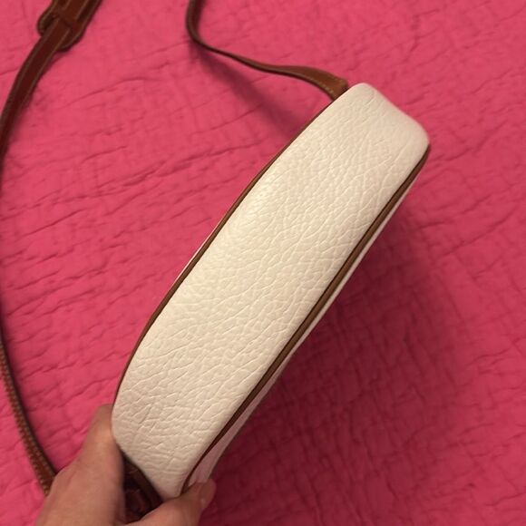 La Tour Eiffel Elegant white  and Brown genuine leather Shoulder Bag - Picture 5 of 11